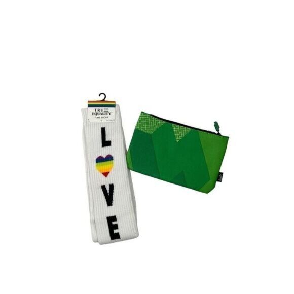 Tru Equality Love Pride Socks & Green Zip Pouch Set - Picture 2 of 8